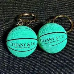 チャーム　キーホルダー　バスケットボール　スポルディング　Tiffany ブルー