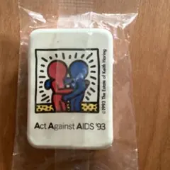 キースヘリング Act Against AIDS '93 缶バッジ