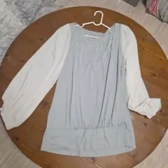 nOr 長袖トップス グレー・ホワイト