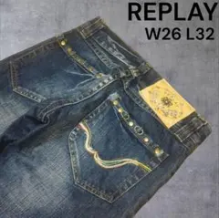 REPLAY ローライズ デニム スタッズ装飾 y2k 00s ギャルのサムネイル