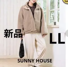 新品　SUNNY HOUSE　起毛ツイルコクーンパンツ　LL　アイボリーしまむら