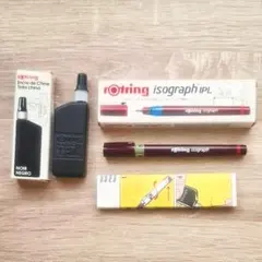 【未使用西ドイツ製】ロットリング イソグラフ 0.3mm 当時物インクセットのサムネイル