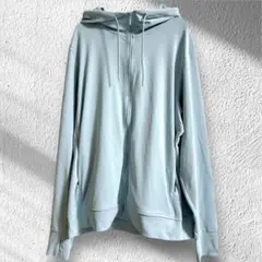 ユニクロ　UNIQLO エアリズムUVカットメッシュフルジップパーカ　水色　XL