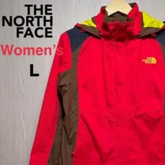 ザノースフェイス☆マウンテンパーカー　レディースＬ　レッド　刺繍ロゴ