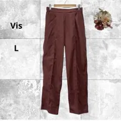 ヴィス　クリースステッチパンツ　ストレート　デーパード　オフィス　上品　L