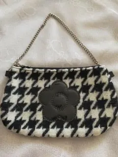 【マリークワント】ミニポーチ 千鳥柄 ブラック