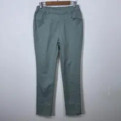 ★美品★ &love グリーンスキニーパンツ コットン混紡 前面ポケット付 M