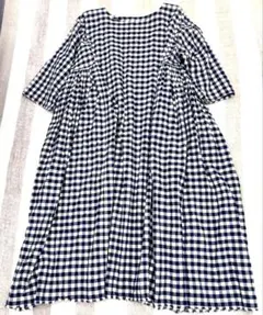 試着のみ ヴェリテクール コットンワンピース チェック フリーサイズ ロング 試着のみ ヴェリテクール コットンワンピース チェック