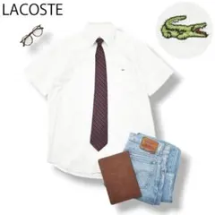 【定番】 日本製 ラコステ LACOSTE 半袖 ボタンダウンシャツ 3 白