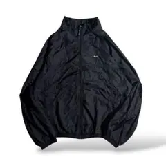 90s-00s NIKE ワンポイント刺繍ナイロンジャケット 黒 Y2K テック