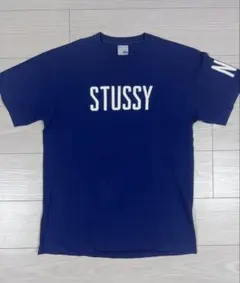 90s USA製 OLD STUSSY No4 Tシャツ ネイビーのサムネイル
