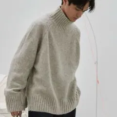 美品★WYM LIDNM オーバーサイズ タートルニット グレー メンズＬ