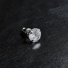 ジルコニア クリスタルラウンドカットピアス(片耳用)