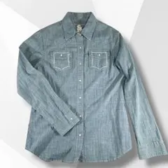 美品 Leilian レリアン デニムシャツ ジャケット S M 日本製 ブルー