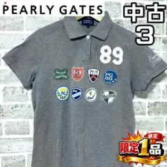 【早い者勝ち✨】パーリーゲイツ メンズ 半袖 ポロシャツ サイズ3 グレー系