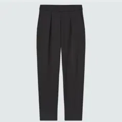 ストレッチダブルフェイスイージーテーパードパンツ　ブラック　XS