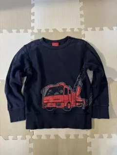 消防車プリント ネイビー トレーナー