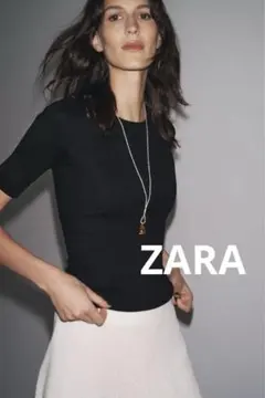 【新品タグ付き】ZARA トップス レディース Tシャツ ブラック