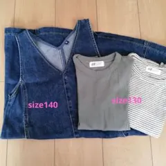 デニムワンピース&長袖シャツ2枚