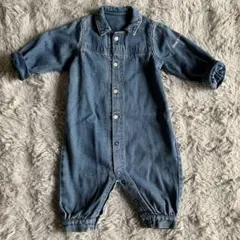 COMME CA ISM 【難なし】デニム　オーバーオール　長袖ロンパース