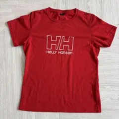 Helly Hansen 赤 Tシャツ ロゴ入り