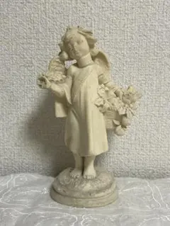 アンティーク天使の人形 陶器 置物 西洋陶器 北欧磁器 陶器製人形 お姫様 陶器人形 陶器