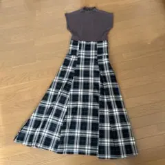 値下げ不可【GRL】チェック柄バックレースアップワンピース L
