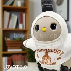 LOVOT ラボットの服ハンドメイド　カレッジ風プリントTシャツマスタード