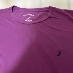 USA古着 NAUTICA ワンポイント刺繍Tシャツ 3XL 紫 ビッグサイズのサムネイル