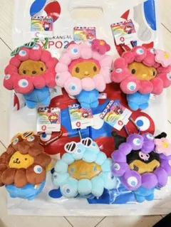 ミャクミャクサンリオなりきりぬいぐるみ　日焼け　カラビナ
