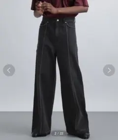 HARE カットオフデザインデニムパンツ ブラック S