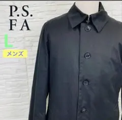 【美品】P.S.FA ステンカラーコート L 黒 ライナー取外可 ストレッチのサムネイル