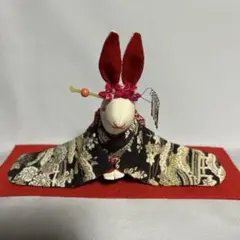古典柄　古布　ちりめん細工　うさぎ　ハンドメイド 置物
