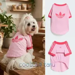 Originals 犬服 ポロシャツ　ピンク アディダスオリジナル犬服ペット服ポロシャツL - メルカリ