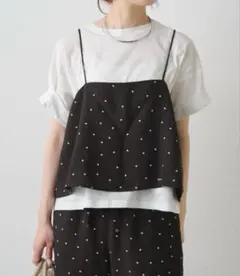 《新品タグ付き》ピュアルセシン ドット柄ビスチェ+Tシャツセット 2点セットのサムネイル