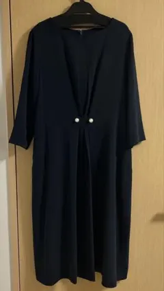 紺色　ワンピース　膝下　七分袖　卒業式　卒園式　入学式など　dinos