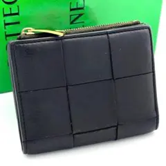 【最高級美品】ボッテガヴェネタ カセット 二つ折り財布 ブラック メンズ 黒