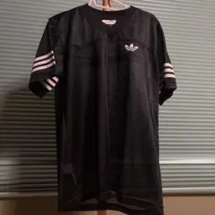 80s 90s アディダス Tシャツ メッシュ M 黒　バック　ロゴ　銀タグ