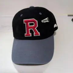 ROUGH AND SWELL 大学風キャップ 黒/グレー