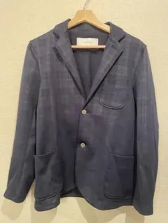 Curly カーリー　チェック柄 テーラードジャケット サイズ2 ネイビー