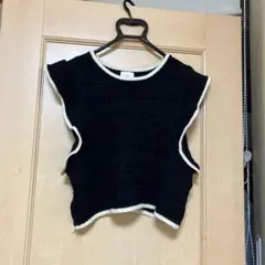H&M ブラック レース編み ニットベスト L