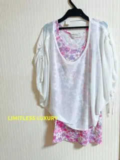 LIMITLESS LUXURY 花柄ノースリーブ　シースルーショール付き