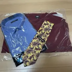 シャツ×ネクタイ×ニット 3点セット ユニクロ L