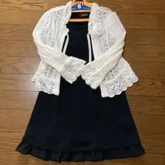 コムサイズム　ワンピース&カーディガン&コサージュ