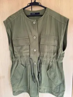 オリーブグリーン コットン ベスト サイズ1