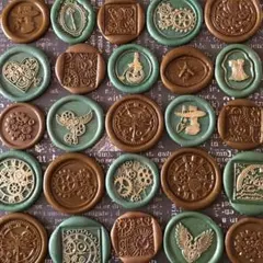 封蝋＊シーリングスタンプ＊スチームパンク25枚セット＊コラージュ素材