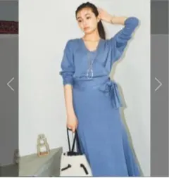 snidel フレアーニットスカート　ライトブルー