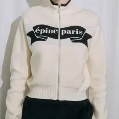 epin paris ribbon zip knit ivoryのサムネイル