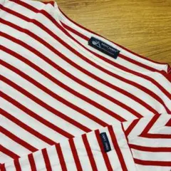 ボーダー白赤【美品フランス製】SAINTJAMES　S相当ドロップショルダーT1