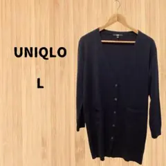 UNIQLO カーディガン ネイビー レディース L 古着 ⭐️